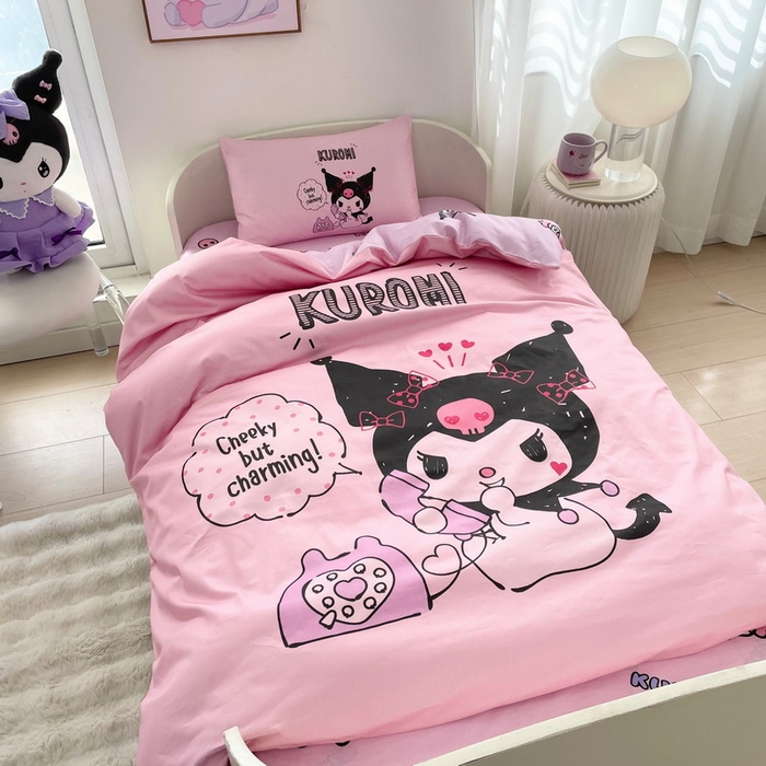 91家纺网 家纺一手货源 找家纺 蘭菲家纺 2025新款学生季全棉幼儿园三丽鸥三件套大版系列 明天见