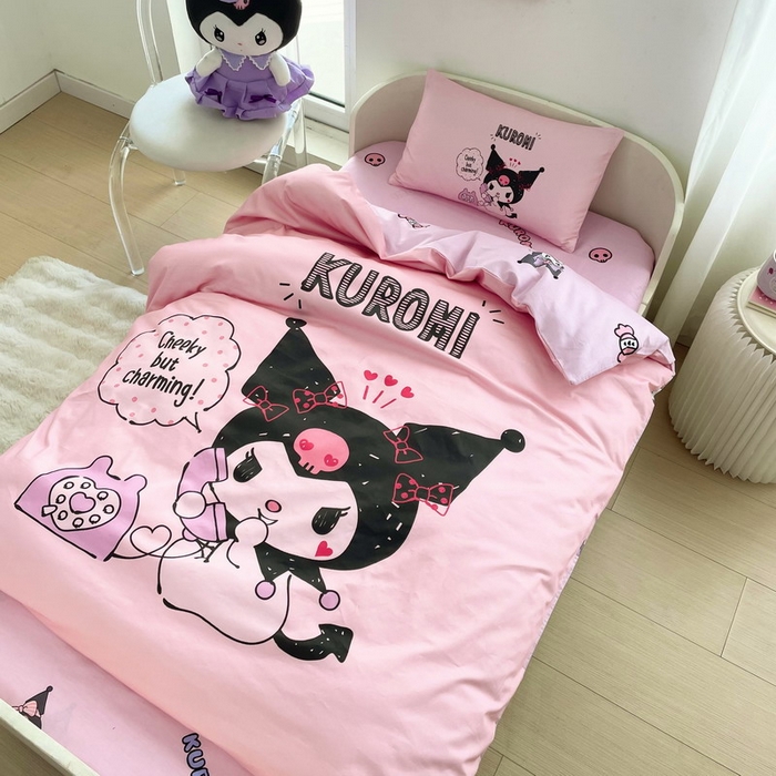 91家纺网 家纺一手货源 找家纺 蘭菲家纺 2025新款学生季全棉幼儿园三丽鸥三件套大版系列 明天见