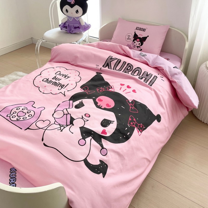 91家纺网 家纺一手货源 找家纺 蘭菲家纺 2025新款学生季全棉幼儿园三丽鸥三件套大版系列 明天见