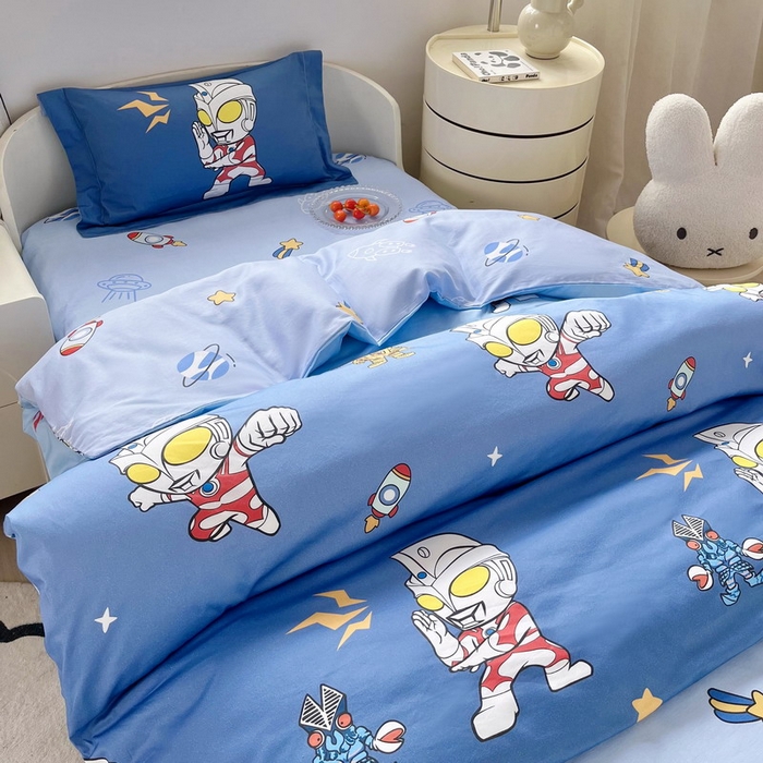 91家纺网 家纺一手货源 找家纺 蘭菲家纺 2025新款学生季幼儿园奥特曼三件套小版系列 小虎队