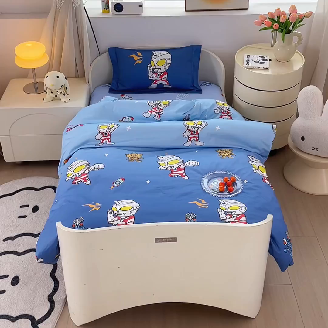 91家纺网 家纺一手货源 找家纺 蘭菲家纺 2025新款学生季幼儿园奥特曼三件套小版系列 小虎队