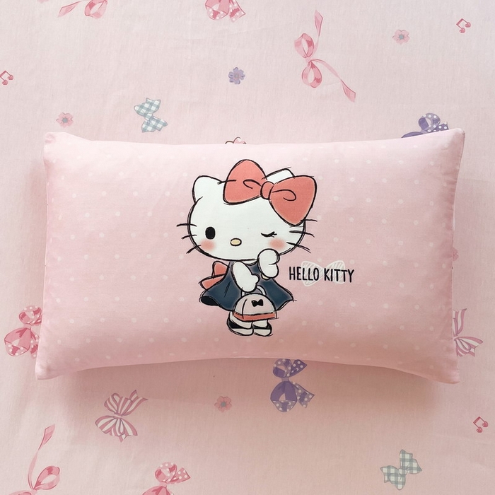 91家纺网 家纺一手货源 找家纺 蘭菲家纺 2025新款学生季全棉幼儿园三丽鸥三件套大版系列 摩卡.粉