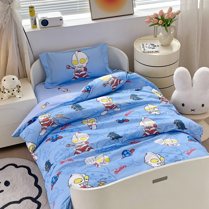 91家纺网 家纺一手货源 找家纺 蘭菲家纺 2025新款学生季幼儿园奥特曼三件套小版系列 宇宙飞人