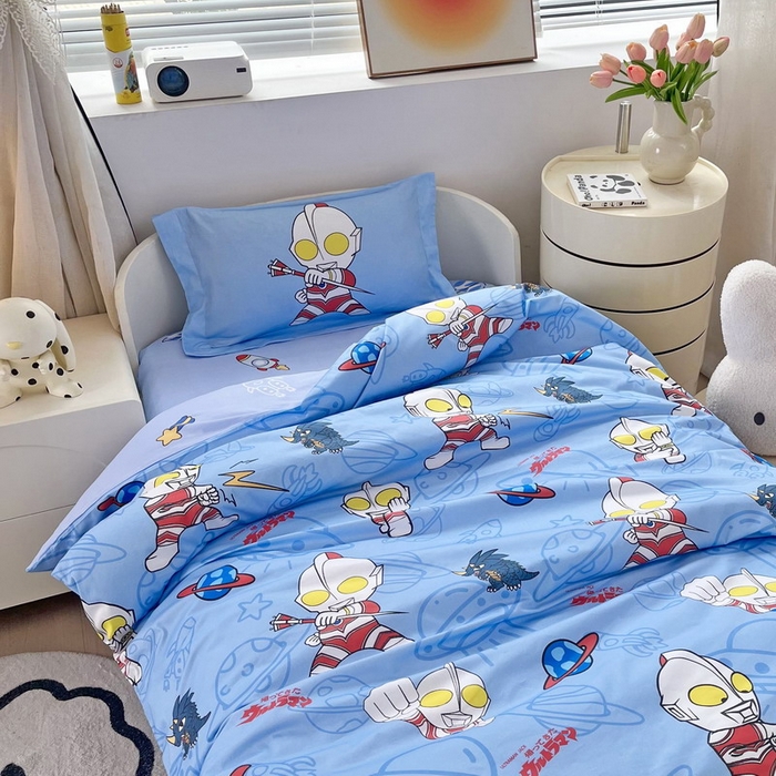 91家纺网 家纺一手货源 找家纺 蘭菲家纺 2025新款学生季幼儿园奥特曼三件套小版系列 宇宙飞人