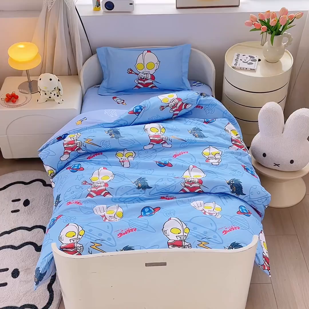 91家纺网 家纺一手货源 找家纺 蘭菲家纺 2025新款学生季幼儿园奥特曼三件套小版系列 宇宙飞人