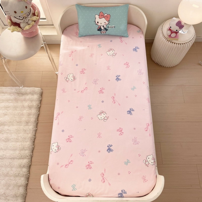 91家纺网 家纺一手货源 找家纺 蘭菲家纺 2025新款学生季全棉幼儿园三丽鸥三件套大版系列 摩卡.蓝