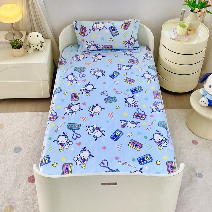 91家纺网 家纺一手货源 找家纺 蘭菲家纺 2025新款学生季全棉幼儿园三丽鸥三件套小版系列 演唱会.蓝