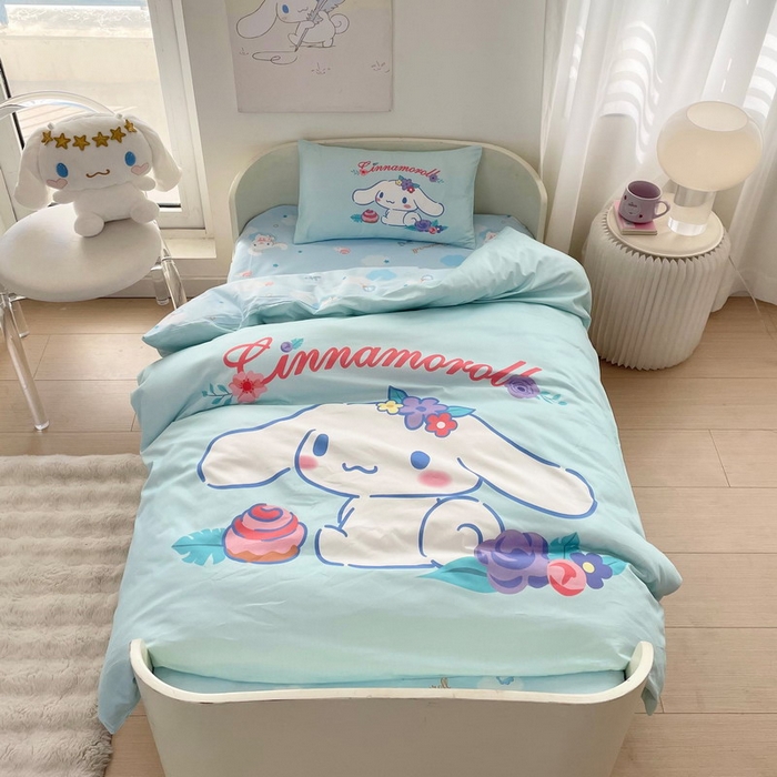 蘭菲家纺 2025新款学生季全棉幼儿园三丽鸥三件套大版系列 泡芙