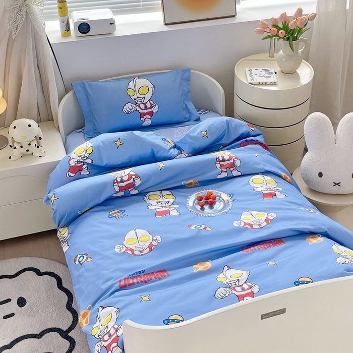 91家纺网 家纺一手货源 找家纺 蘭菲家纺 2025新款学生季幼儿园奥特曼三件套小版系列 追风