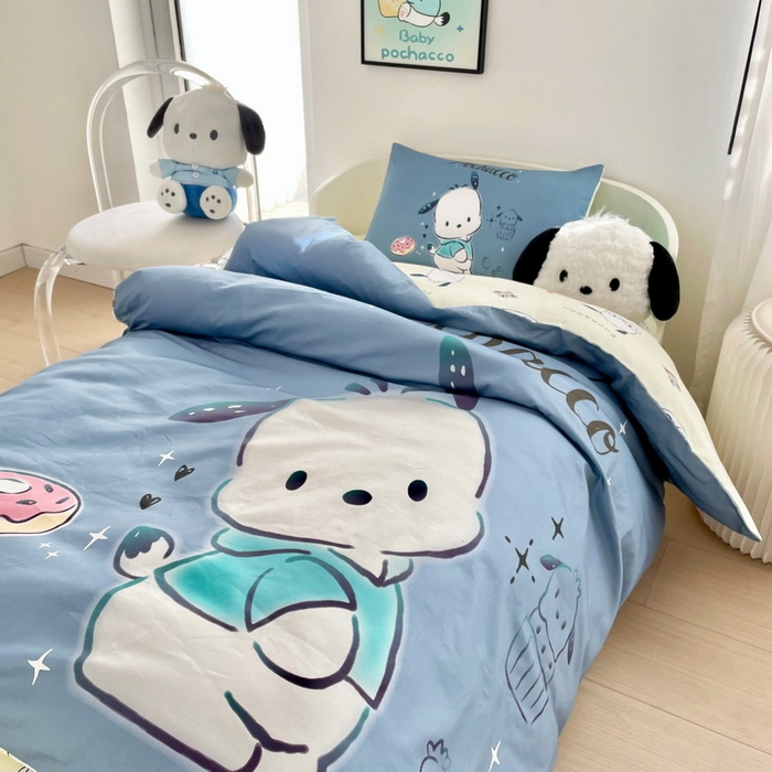 91家纺网 家纺一手货源 找家纺 蘭菲家纺 2025新款学生季全棉幼儿园三丽鸥三件套大版系列 恰恰.灰