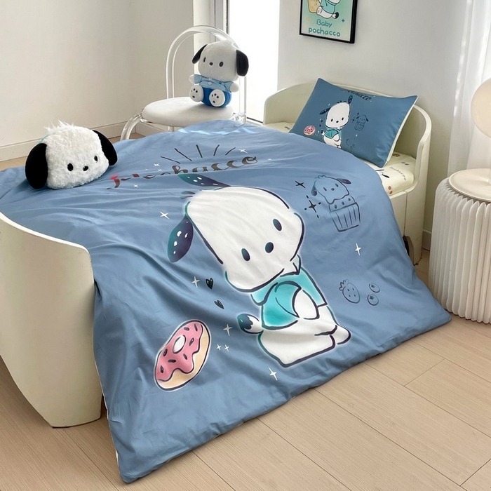 91家纺网 家纺一手货源 找家纺 蘭菲家纺 2025新款学生季全棉幼儿园三丽鸥三件套大版系列 恰恰.灰