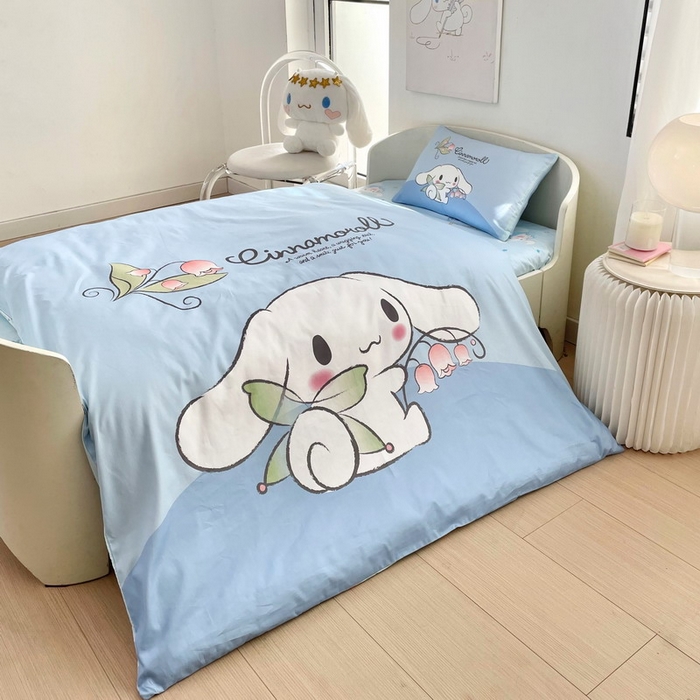 91家纺网 家纺一手货源 找家纺 蘭菲家纺 2025新款学生季全棉幼儿园三丽鸥三件套大版系列 清新