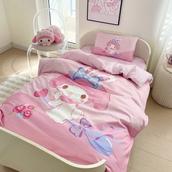 91家纺网 家纺一手货源 找家纺 蘭菲家纺 2025新款学生季全棉幼儿园三丽鸥三件套大版系列 去约会