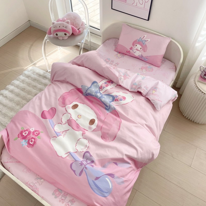 91家纺网 家纺一手货源 找家纺 蘭菲家纺 2025新款学生季全棉幼儿园三丽鸥三件套大版系列 去约会