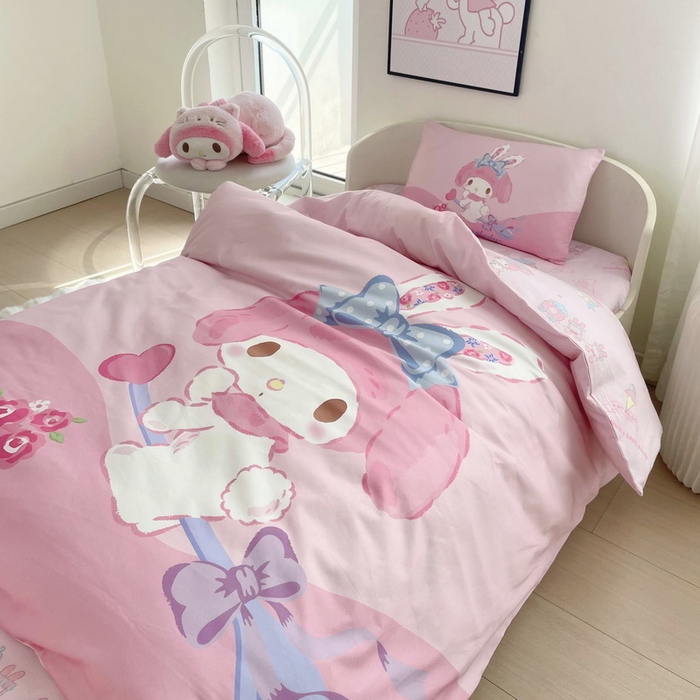 91家纺网 家纺一手货源 找家纺 蘭菲家纺 2025新款学生季全棉幼儿园三丽鸥三件套大版系列 去约会