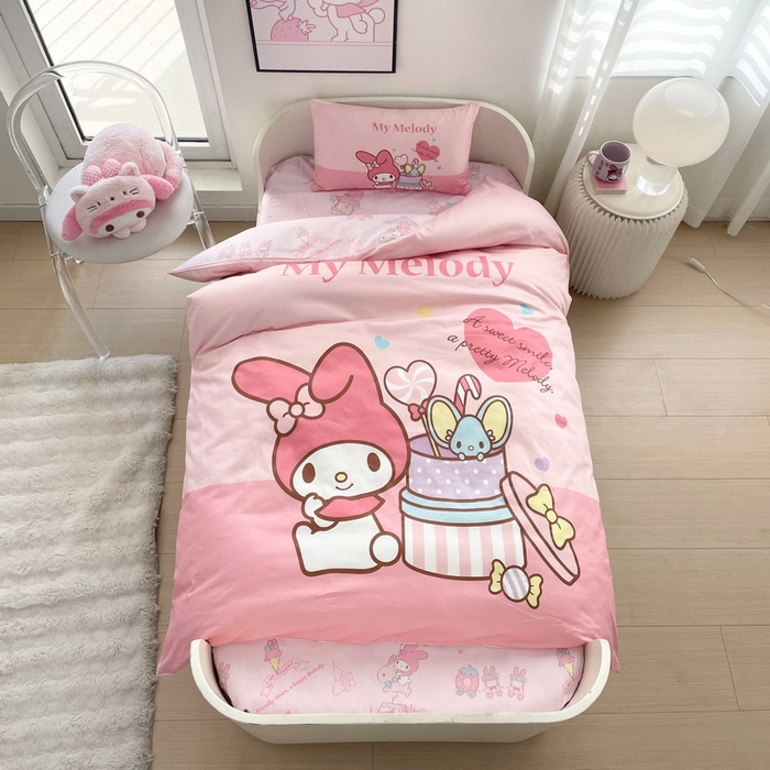 91家纺网 家纺一手货源 找家纺 蘭菲家纺 2025新款学生季全棉幼儿园三丽鸥三件套大版系列 收礼物