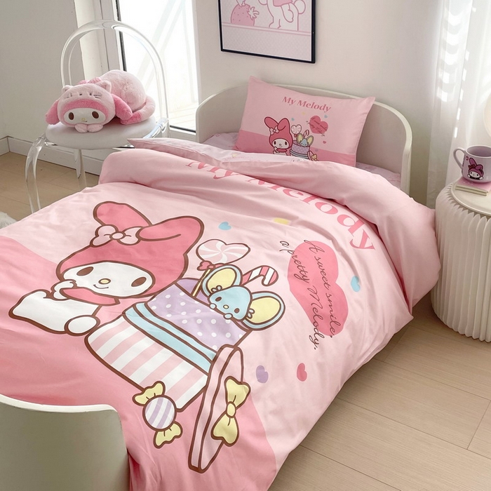 91家纺网 家纺一手货源 找家纺 蘭菲家纺 2025新款学生季全棉幼儿园三丽鸥三件套大版系列 收礼物