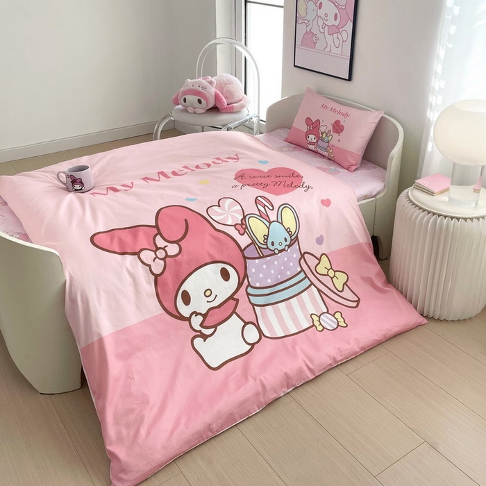 91家纺网 家纺一手货源 找家纺 蘭菲家纺 2025新款学生季全棉幼儿园三丽鸥三件套大版系列 收礼物