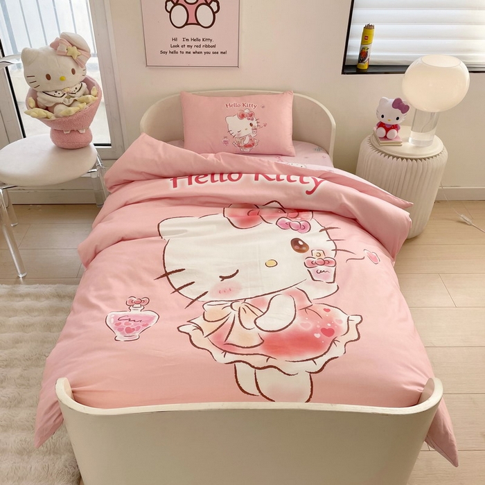 91家纺网 家纺一手货源 找家纺 蘭菲家纺 2025新款学生季全棉幼儿园三丽鸥三件套大版系列 甜睿