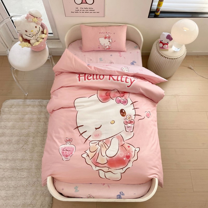 91家纺网 家纺一手货源 找家纺 蘭菲家纺 2025新款学生季全棉幼儿园三丽鸥三件套大版系列 甜睿