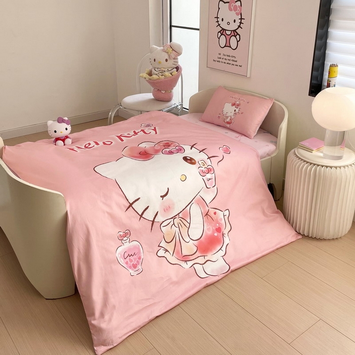 91家纺网 家纺一手货源 找家纺 蘭菲家纺 2025新款学生季全棉幼儿园三丽鸥三件套大版系列 甜睿