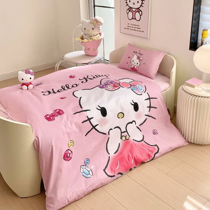 91家纺网 家纺一手货源 找家纺 蘭菲家纺 2025新款学生季全棉幼儿园三丽鸥三件套大版系列 向往