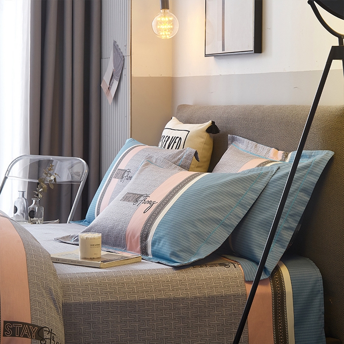 91家纺网 家纺一手货源 找家纺 格里芬家纺2025全棉大版花13372印花四件套 岱川-兰