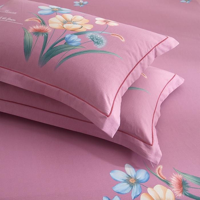 91家纺网 家纺一手货源 找家纺 格里芬家纺2025全棉大版花13372印花四件套 广凌-紫