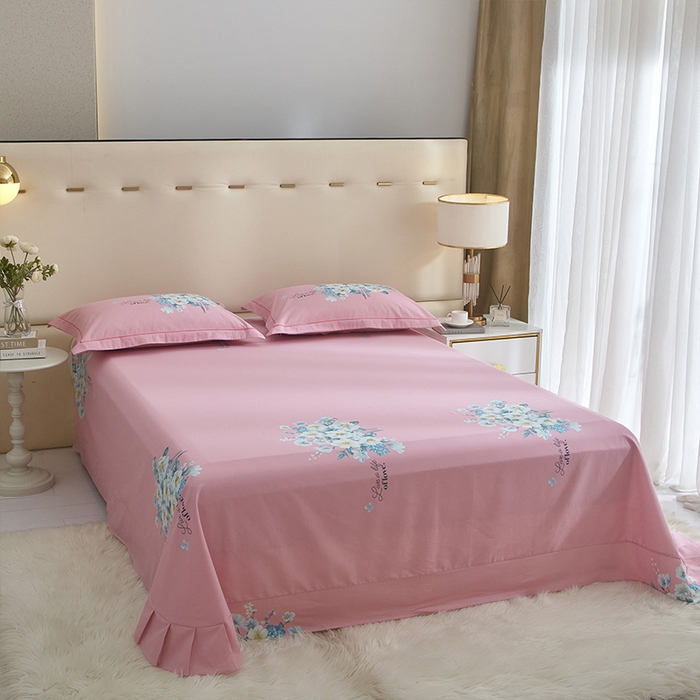 91家纺网 家纺一手货源 找家纺 格里芬家纺2025全棉大版花13372印花四件套 花季-紫