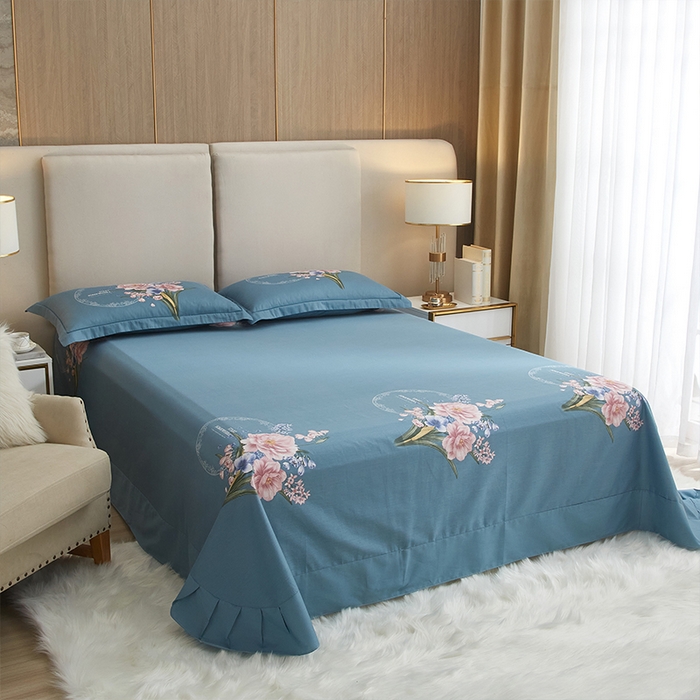 91家纺网 家纺一手货源 找家纺 格里芬家纺2025全棉大版花13372印花四件套 花娇百媚