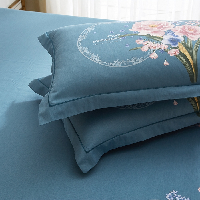 91家纺网 家纺一手货源 找家纺 格里芬家纺2025全棉大版花13372印花四件套 花娇百媚