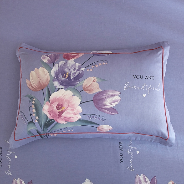 91家纺网 家纺一手货源 找家纺 格里芬家纺2025全棉大版花13372印花四件套 花香溢彩-紫