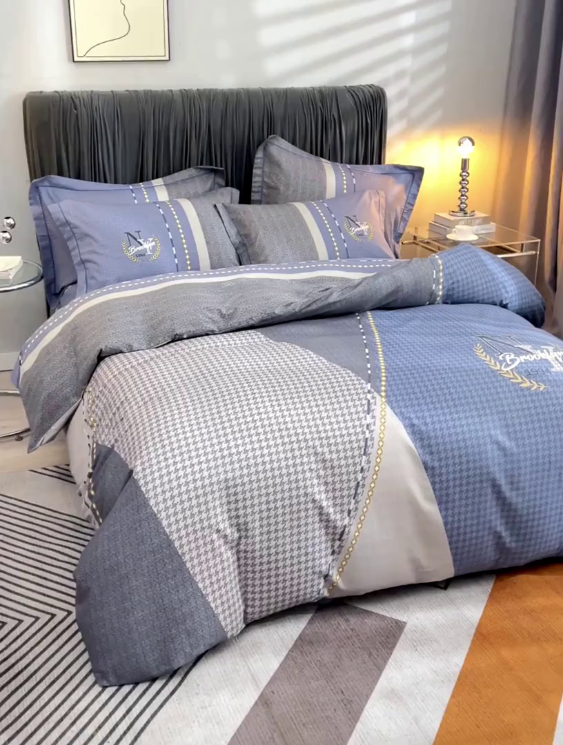 91家纺网 家纺一手货源 找家纺 格里芬家纺2025全棉大版花13372印花四件套 简爱