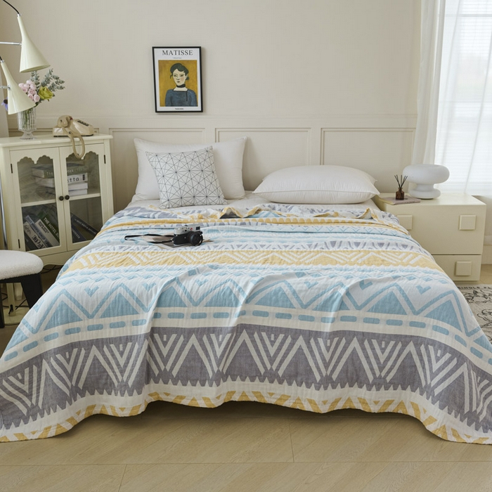 小叮当家纺仓储工厂店 2025新款全棉纯棉多纱毛巾盖毯毯子 米亚