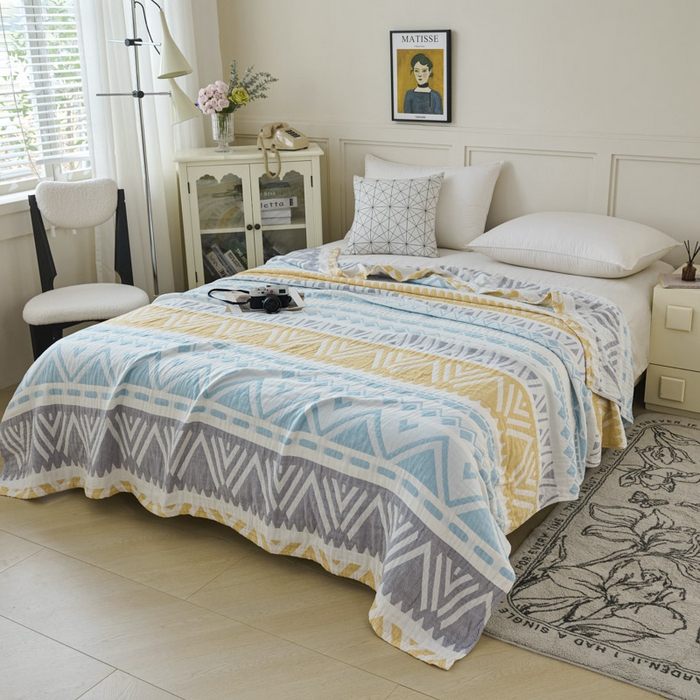 91家纺网 家纺一手货源 找家纺 小叮当家纺仓储工厂店 2025新款全棉纯棉多纱毛巾盖毯毯子 米亚