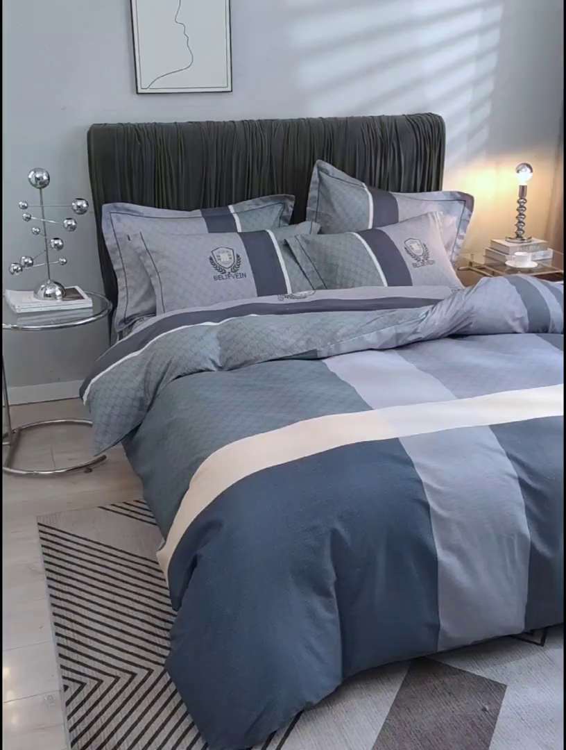 91家纺网 家纺一手货源 找家纺 格里芬家纺2025全棉大版花13372印花四件套 空白格