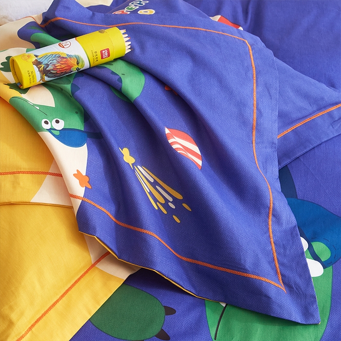 91家纺网 家纺一手货源 找家纺 格里芬家纺2025全棉大版花13372印花四件套 冒险之旅