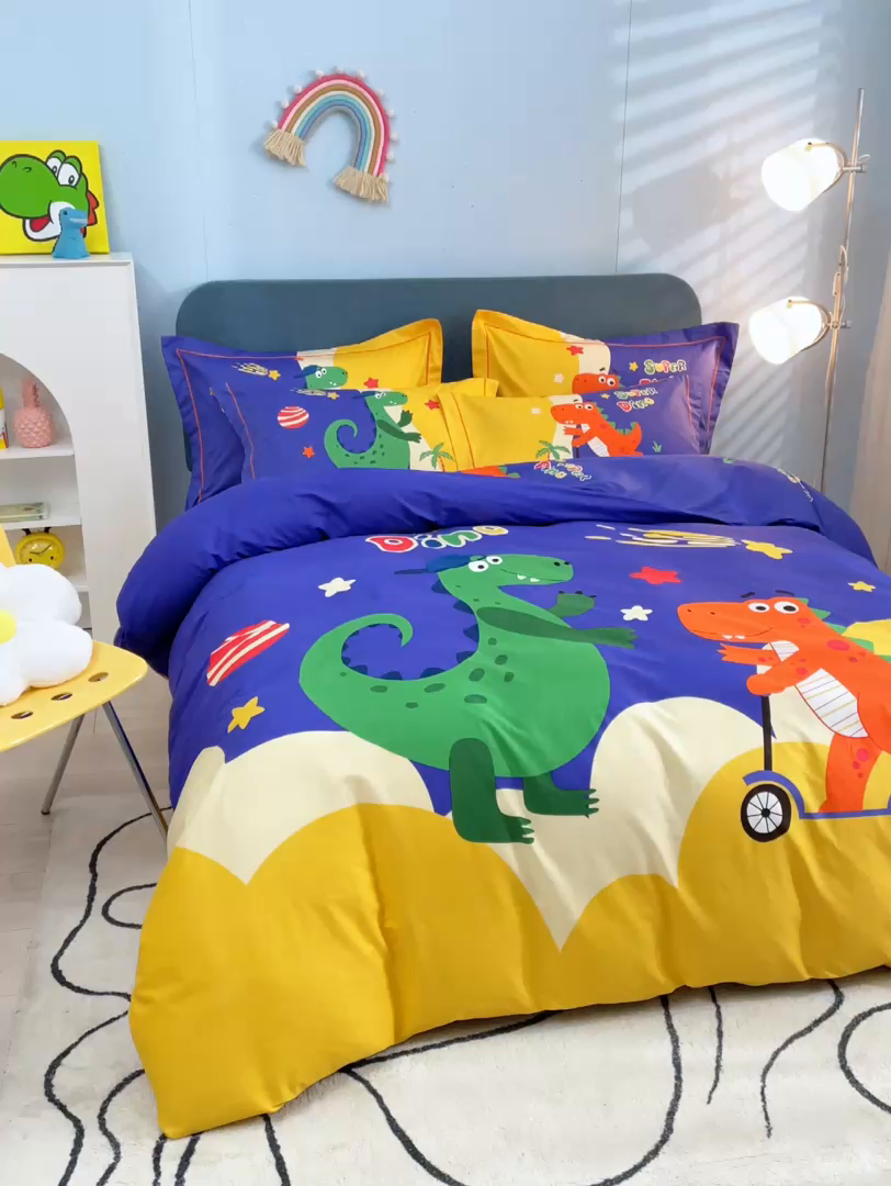 91家纺网 家纺一手货源 找家纺 格里芬家纺2025全棉大版花13372印花四件套 冒险之旅