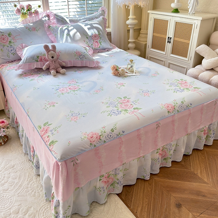 91家纺网 家纺一手货源 找家纺 （总）美达家纺 2025新款全棉AB版单层床裙