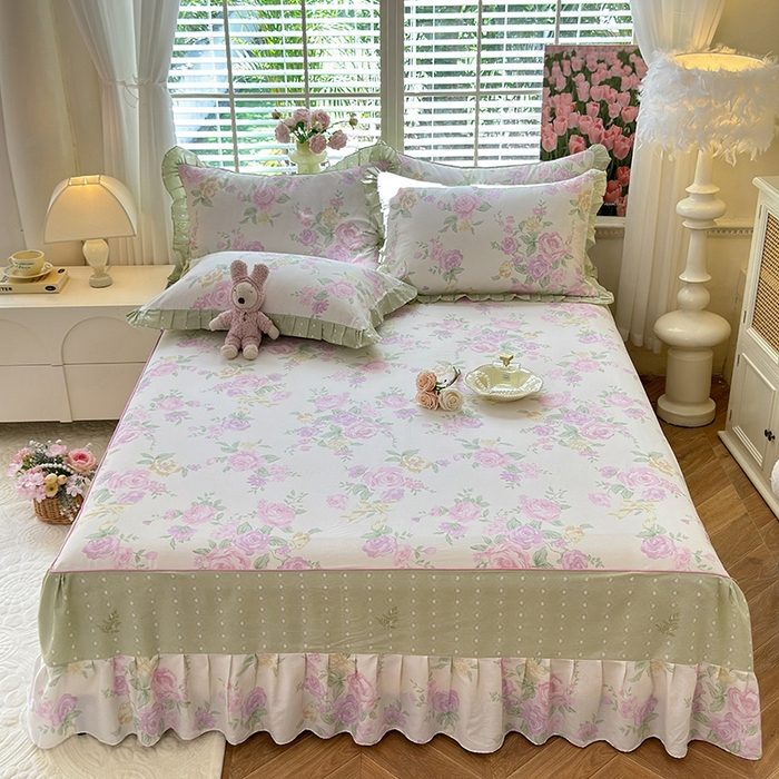 美达家纺 2025新款全棉AB版单层床裙 悦棠