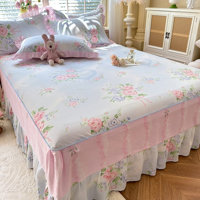 91家纺网 家纺一手货源 找家纺 （总）美达家纺 2025新款全棉AB版单层床裙