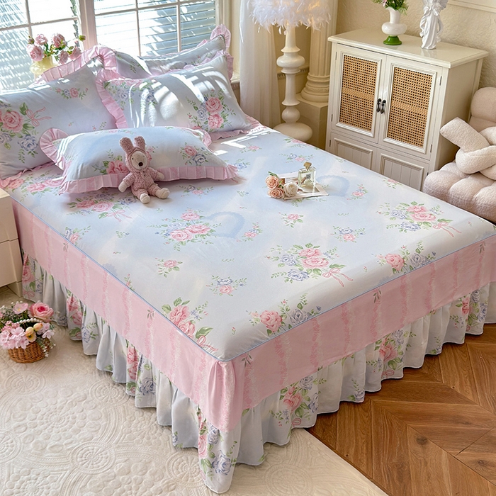 91家纺网 家纺一手货源 找家纺 （总）美达家纺 2025新款全棉AB版单层床裙