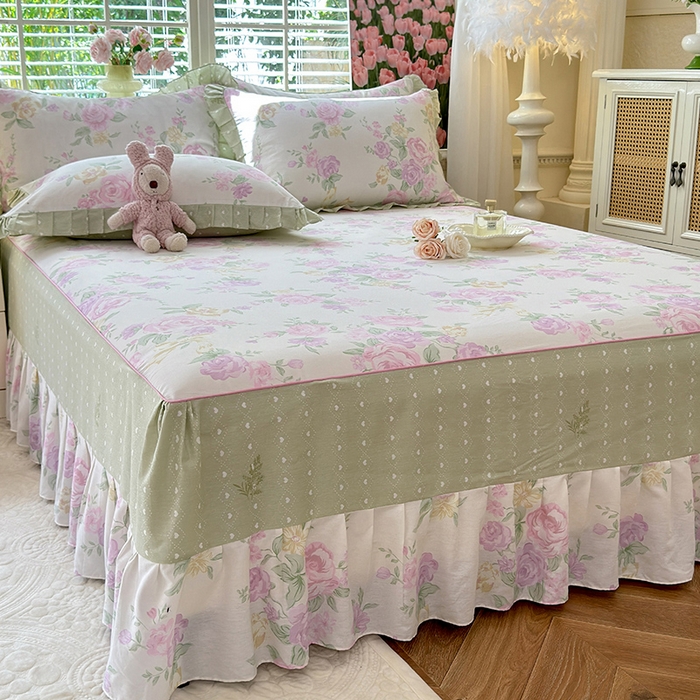 91家纺网 家纺一手货源 找家纺 美达家纺 2025新款全棉AB版单层床裙 悦棠