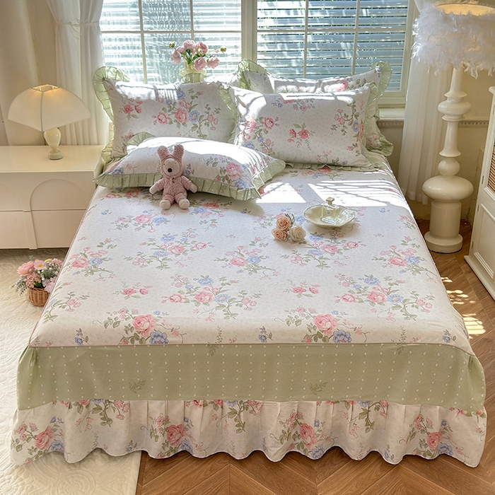 91家纺网 家纺一手货源 找家纺 （总）美达家纺 2025新款全棉AB版单层床裙