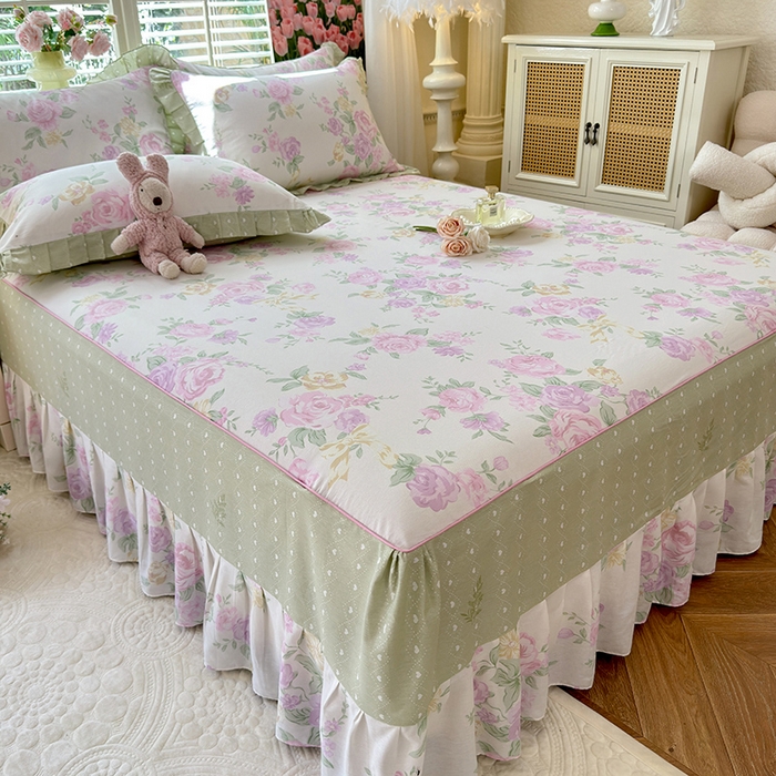 91家纺网 家纺一手货源 找家纺 美达家纺 2025新款全棉AB版单层床裙 悦棠