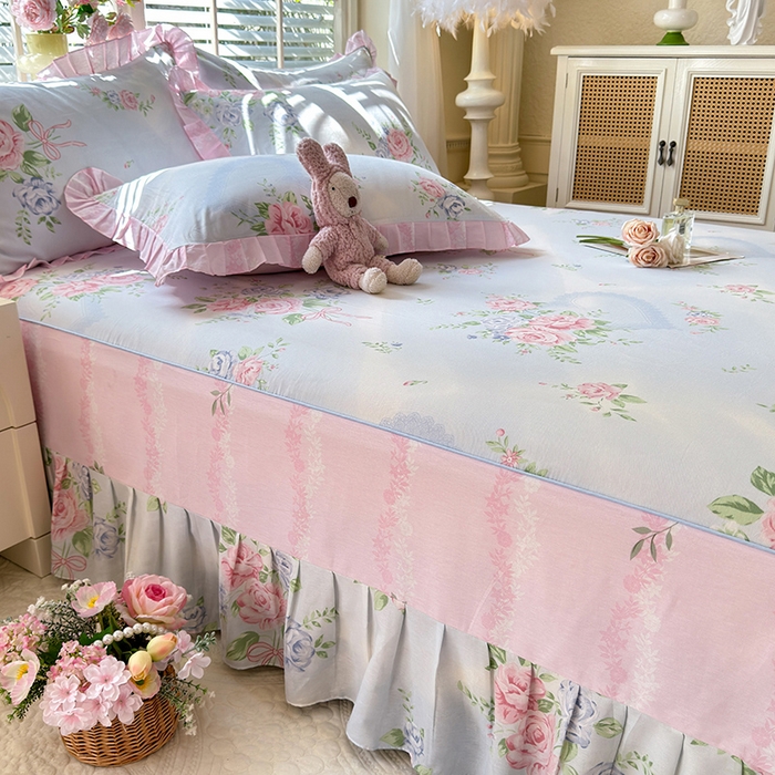 91家纺网 家纺一手货源 找家纺 （总）美达家纺 2025新款全棉AB版单层床裙