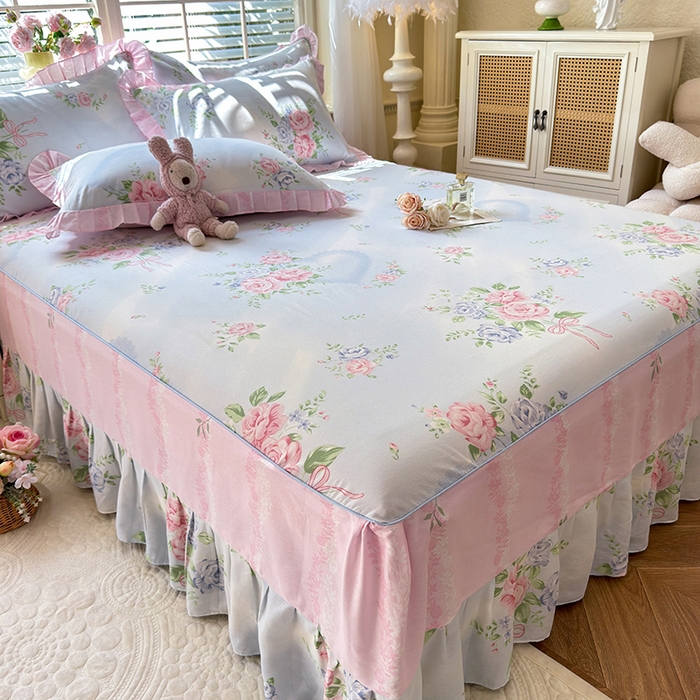 91家纺网 家纺一手货源 找家纺 （总）美达家纺 2025新款全棉AB版单层床裙