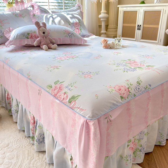 91家纺网 家纺一手货源 找家纺 （总）美达家纺 2025新款全棉AB版单层床裙