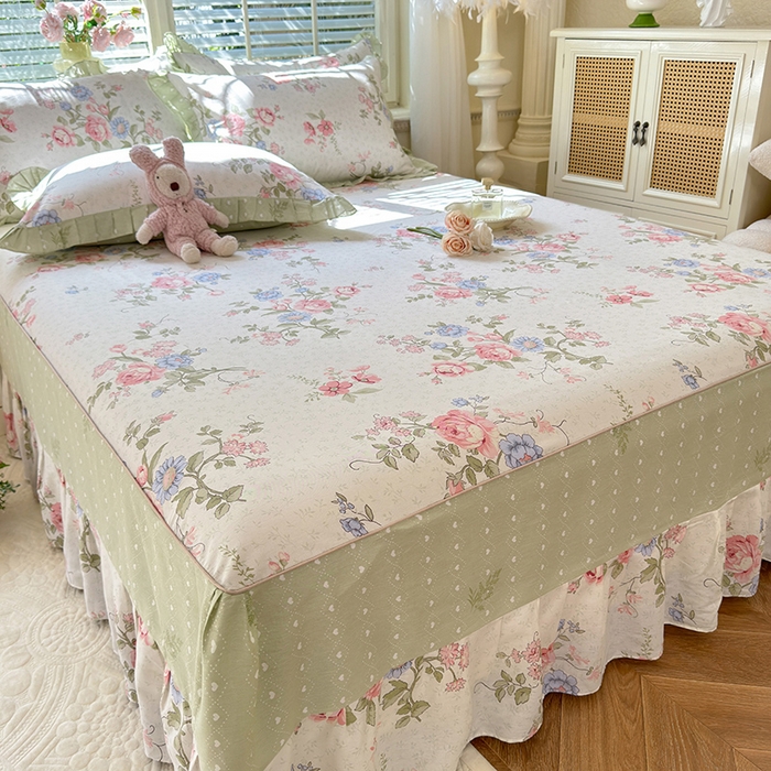 91家纺网 家纺一手货源 找家纺 美达家纺 2025新款全棉AB版单层床裙 南湘