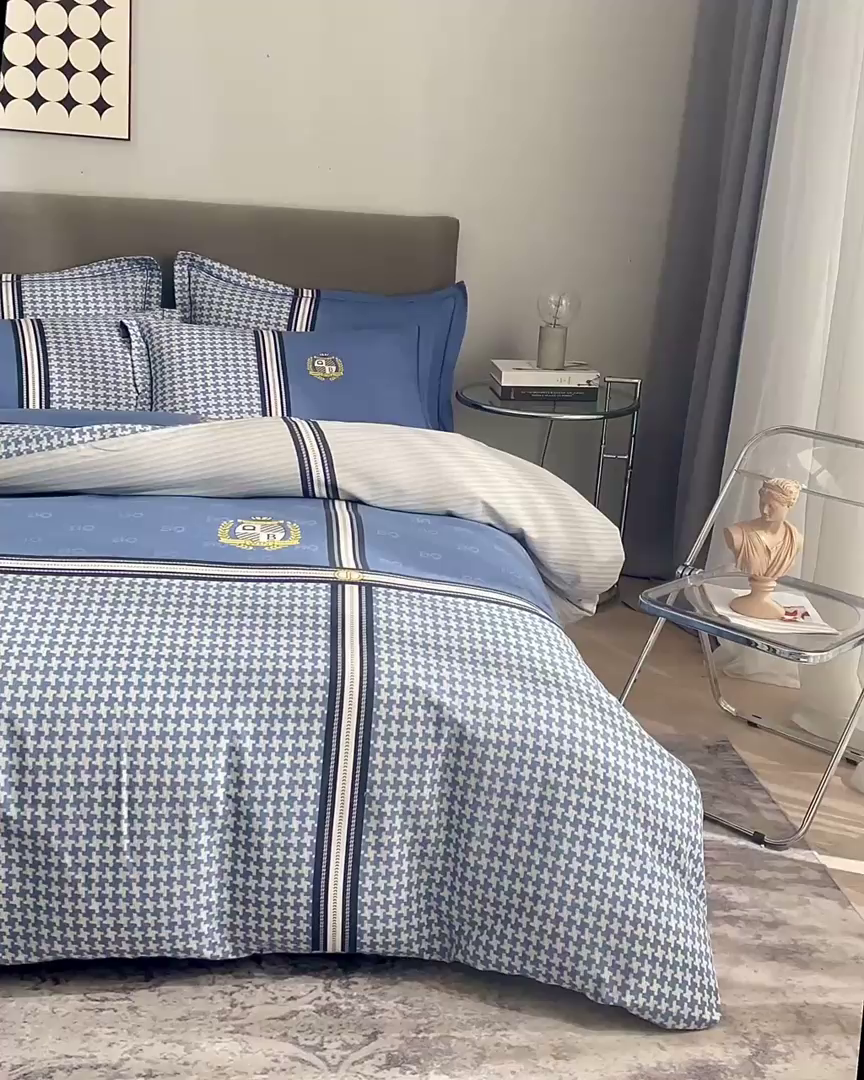 91家纺网 家纺一手货源 找家纺 格里芬家纺2025新款全棉大版磨毛生态磨毛四件套 巴乔